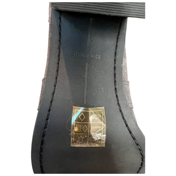 Dolce Vita Gray Suede Lace Up Ankle Boots Block Heel Side Zip - 9 - Picture 8 of 11